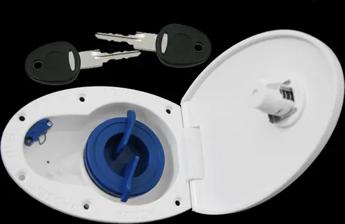 Einfüllstutzen Wasser für Frischwassertank mit Schloss – Wohnwagen & Wohnmobil - Hochwertiger Einfüllstutzen mit Schloss für Wohnmobile und Wohnwagen. Maße: 180 mm x 115 mm, lebensmittelecht und witterungsbeständig. Ideal für eine einfache Handhabung mit Rastfunktion.
