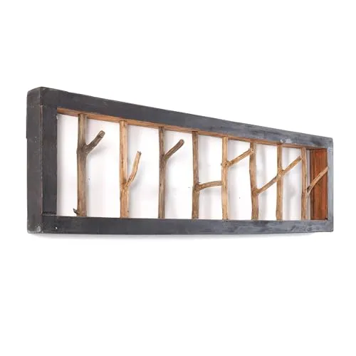 DESIGN DELIGHTS Rustikale Wandgarderobe Treibholz Unikat - Kleiderhaken aus Ästen, handgefertigt aus Recyclingholz im Shabby Chic, ideal für Flur oder Schlafzimmer, sorgt für Ordnung und ist ein echter Blickfang.