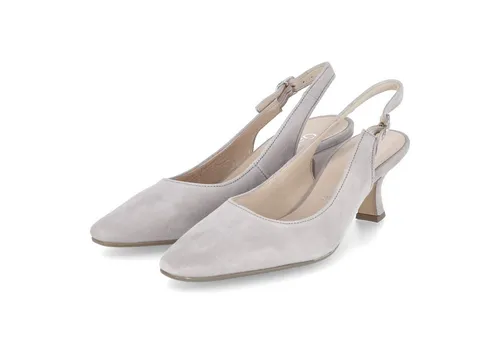 Gabor SlingPumps visione in Farbe visone - Elegante Pumps aus weichem Rauleder mit 6,5 cm Sanduhrabsatz für feminine Silhouette und optimalen Halt. Ideal für besondere Anlässe oder den Business-Look.