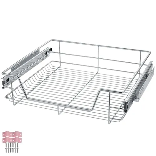 TecTake Teleskopschublade 60 cm - Optimaler Organizer für Schränke - Organizer zum Herausziehen für Zuhause, erleichtert das Ein- und Ausräumen und sorgt für mehr Übersichtlichkeit in Küchen, Bädern und Schlafzimmerschränken.