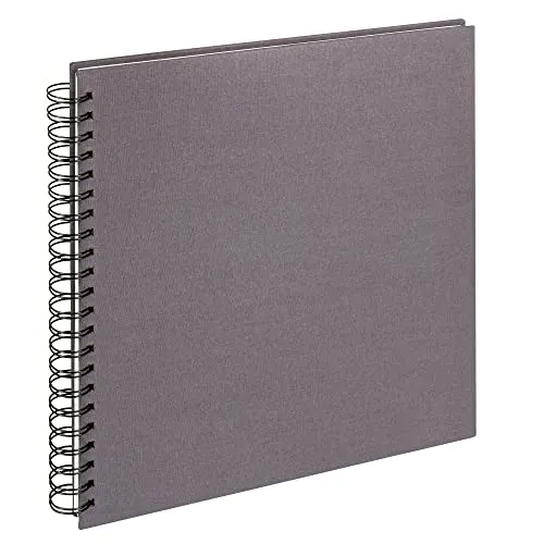 Walther Design Fotoalbum Anthrazit-Dunkelgrau 30 x 30 cm - Hochwertiges Spiralalbum mit Leineneinband und 50 weißen Seiten, ideal für kreative Gestaltung. Perfekt für das Bücherregal und als stilvolle Aufbewahrung Ihrer Erinnerungen.