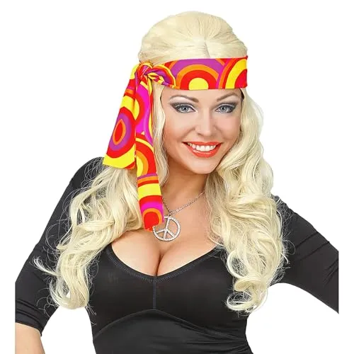 W WIDMANN MILANO Party Fashion - 60er und 70er Jahre Stirnband, Haarband, Accessoire für Hippie, Flower Power, Karneval