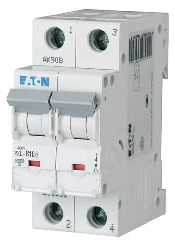 Eaton PXL-B16/2 236231 LS-Schalter 16A 2p B-Char - Leitungsschutzschalter, 2-polig mit Auslösecharakteristik B und 16A, ideal für Wohnungs- und Gewerbeanwendungen. Hohe Sicherheit mit 10 kA Bemessungs-Schaltvermögen.