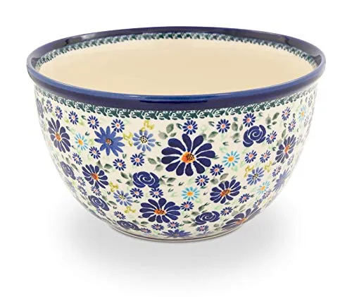 Bunzlauer Keramik premium Salatschüssel groß, V=4,5 Liter, Ø=26.3 cm, H=15.4 cm, Dekor DU126