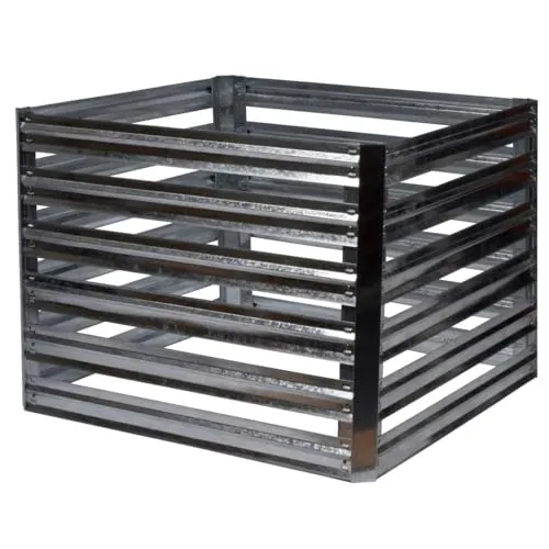 dobar® 58602e Komposter Muck | Wetterfester Metallkomposter mit 550 L Volumen - Komposter für Gartenabfälle, quadratisch mit 93 x 93 x 70 cm. Wetterfestes verzinktes Metall sorgt für Langlebigkeit und einfache Kompostierung.