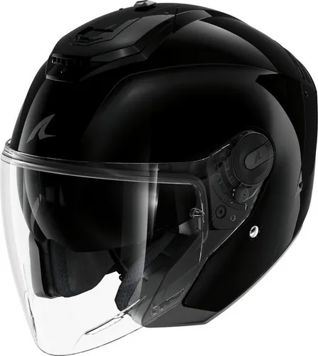 Shark RS Jet Blank Jethelm - Schwarz - M - Motorradhelm mit einzigartigem Design, bietet hervorragenden Schutz, Komfort und optimale Belüftung. Perfekt für stilbewusste Fahrer, die Sicherheit und Ästhetik vereinen möchten.