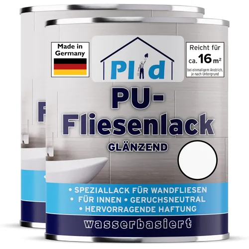 Fliesenlack 1,5l Weiß glänzend - Schnelltrocknend für Küche und Bad - Lack für Wandfliesen, abdeckend bis 16m². Schnelltrocknend und schimmelbeständig, ideal für eine schnelle Renovierung in Küche und Bad.