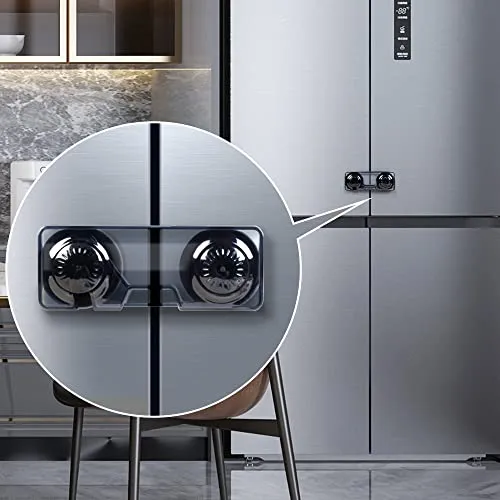 EUDEMON Kindersicheres Kühlschrankschloss, Baby-Sicherheit, französisches Kühlschrank-Türschloss, Gefrierschloss, unsichtbares Schrankschloss für Kleinkinder, einfach zu installieren, kein Werkzeug