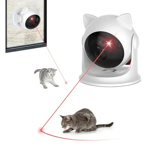 VOVIGGOL Automatisches Katzen Laser Spielzeug für Katzen Kätzchen Hunde Haustiere, Auto Katzenspielzeug Interaktives Katzenjäger Spielzeug mit USB C Wiederaufladbare &Einstellbare Bereiche