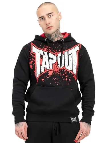 Tapout Herren Kapuzensweatshirt Splashing Hoodie XXL - Stylischer Kapuzenpullover in coolem Black/Red/Ecru Design, aus weicher Baumwolle und Polyester, ideal für lässige Outfits und gemütliche Tage.