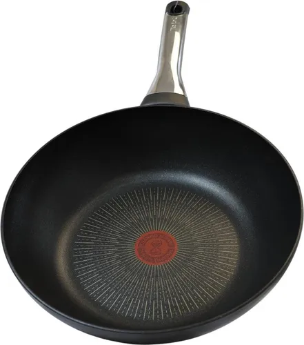 Titan 6x Excellence Induktionsboden Wok - 28 cm - Wok mit Anti-Kratz-Antihaftbeschichtung und Thermo Signal Temperaturanzeige, ideal für kreative Rezepte und für alle Herdarten geeignet.