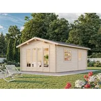 Gartenhaus Palmako Irene 19,0 m² mit Fußboden - Robustes Gartenhaus mit Satteldach, ideal für Gartenlagerung oder Freizeitnutzung, aus hochwertigem Holz gefertigt.
