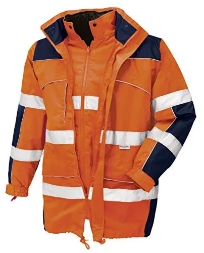teXXor Warnschutz-Parka Toronto - Wasserdichte, winddichte Arbeitsjacke in XL, orange - Arbeitsjacken & -mäntel mit 3M Reflexstreifen, herauszippbarer Innenjacke und verstaubarer Kapuze für optimale Sichtbarkeit und Schutz bei jedem Wetter.