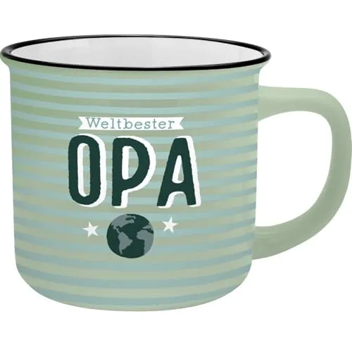 GRUSS & CO XL-Becher Motiv Opa | Lieblingsbecher aus Porzellan, Tasse mit Spruch, 55 cl, mit Geschenkbanderole | Geschenk für Opa, Vatertag | 74173