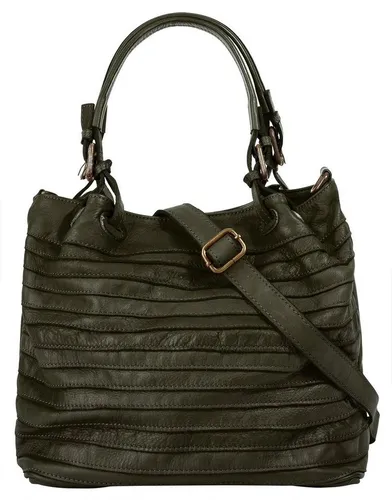 Samantha Look Shopper Echt Leder Damen | Elegante Umhängetasche dunkelgrün, Made in Italy - Damen-Shopper aus hochwertigem italienischem Leder mit Smartphonefach und verstellbarem Schultergurt. Ideal für Alltag und Reisen, bietet viel Platz und durchdachte Organisation.