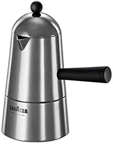 Lavazza Carmencita Espressokocher 3 Tassen aus Aluminium - Espressokocher für 3 Tassen mit ergonomischem 90° Griff, ideal für müheloses Handling und stilvolles Design in jeder Küche.