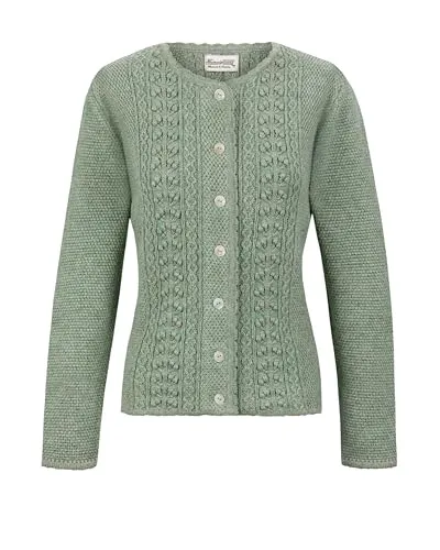Stockerpoint Strickjacke Mabella I Größe 32-48 I Elegante Damenjacke mit Zopfmuster & Perlmuttknöpfen