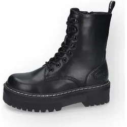 DOCKERS BY GERLI Damen Boots Schwarz 41 - Stilvolle Schnürstiefelette - Elegante Damen Stiefelette aus strapazierfähigem Kunstleder, ideal für jeden Anlass. Mit praktischem Reißverschluss und Schnürung für optimalen Sitz – perfekt für modische Auftritte!