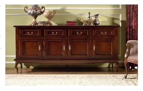 Elegantes Sideboard aus Holz für Wohnzimmer & Esszimmer - Stilvolles Sideboard mit 4 Schubladen, ideal für Ordnung und Dekoration. Maße: 200 x 50 x 90 cm. Hergestellt aus hochwertigem Holz, passt perfekt in jedes moderne Zuhause.