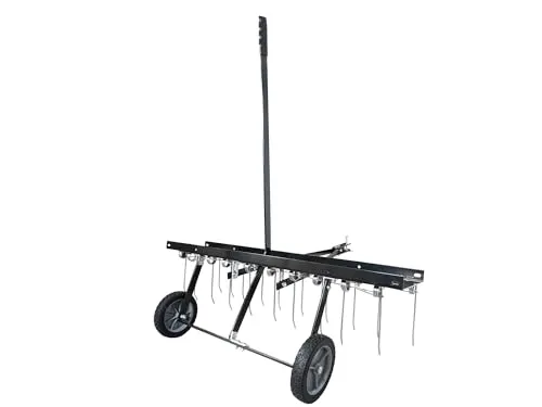 SECURA Vertikutieranhänger Vertikutierer TA100 für Rasentraktoren mit Anhängerkupplung | Anhängevertikutierer