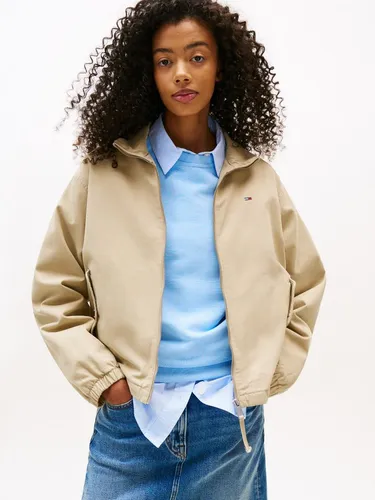 TOMMY JEANS Hemdjacke in Beige - XXL - Funktionsjacke aus reiner Baumwolle mit elastischen Ärmelabschlüssen und praktischem Reißverschluss, ideal für lässige Outfits.