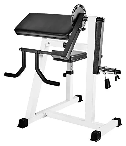 Bad Company Bizeps/Trizeps Curl Maschine BCA-21 - Krafttraining Gerät für den Oberkörper, 7-fach höhenverstellbar und mit robustem Stahlrahmen für sicheres und effektives Muskeltraining.