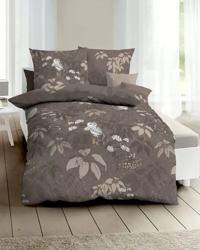 Kaeppel Bettwäsche Schneeeule, 2-teilig aus Feinbiber in braun von Kaeppel