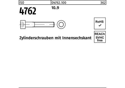 Zylinderschraube ISO 4762 M 33 x 130, 10.9 - 5 Stück - Hochwertige Zylinderschraube ISO 4762 mit Innensechskant, ideal für anspruchsvolle Anwendungen dank der hohen Festigkeitsklasse 10.9. Perfekt für Bau- und Reparaturprojekte.