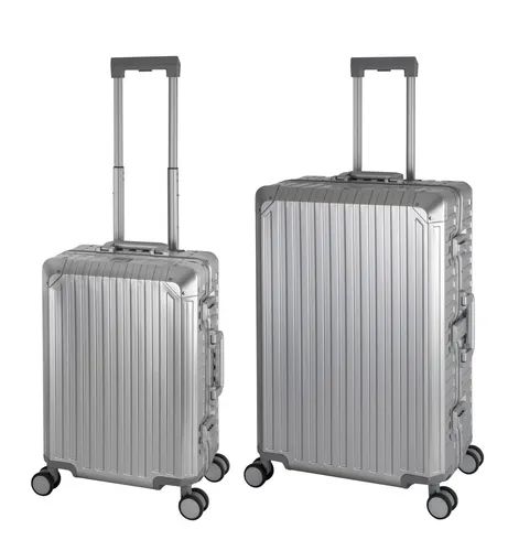 Travelhouse Tokyo Alu Reisekoffer Set S-55cm & L-75cm - Gepäck-Sets aus hochwertigem, leichtem Aluminium mit robusten Aluminiumecken und TSA Zahlenschlössern für sichere Reisen.