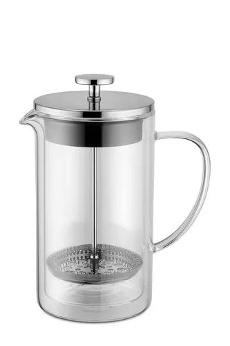 WEIS Pressfilterkanne 800 ml - Hochwertige Pressfilterkanne aus Borosilikatglas und Edelstahl, ideal für aromatischen Kaffee oder Tee. Perfekt für stilvolles Servieren und einfaches Zubereiten.
