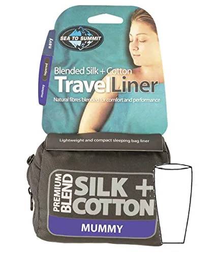 Sea to Summit Silk Cotton Liner, Navy Blue, Mummy von Sea to Summit