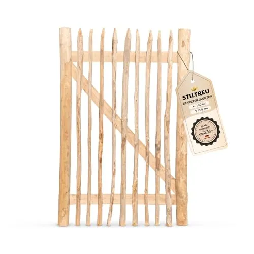 STILTREU® Edelkastanie Staketenzaun-Tor 100 cm x 150 cm von STILTREU