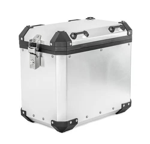 Bagtecs GX45 Motorrad Alukoffer 45 Liter - Stabiler Aluminium Seitenkoffer mit 45 Litern Volumen für sicheres Gepäck. Wasserdicht, staubdicht und mit reflektierenden Elementen für verbesserte Sichtbarkeit. Ideal für Abenteuerfahrten!