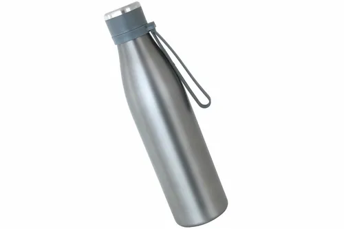 Isolierflasche Edelstahl 0,7 ltr grau mit Trageschlaufe Trinkflasche Flasche