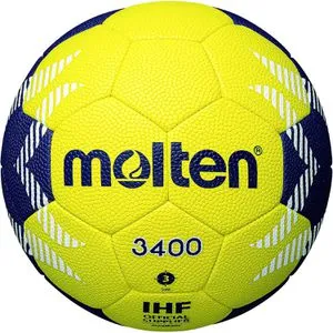 Molten Handball H2A3400-YN, Größe 2, gelb/blau, 325 Gramm, Trainingsball