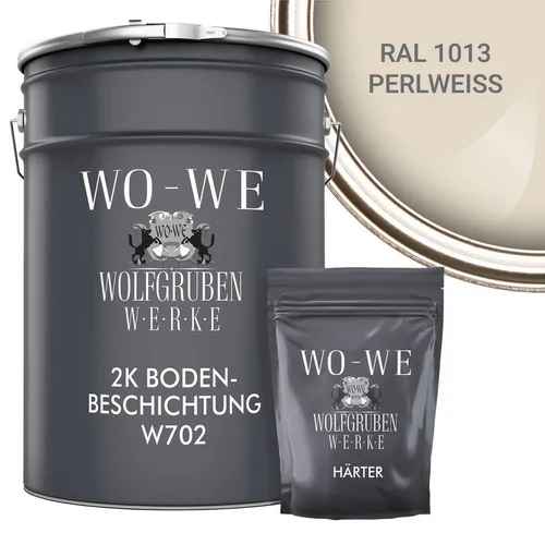 WO-WE Bodenversiegelung 2K Garagenfarbe Bodenbeschichtung W702, 2,5-20Kg, Seidenglänzend, Epoxidharz