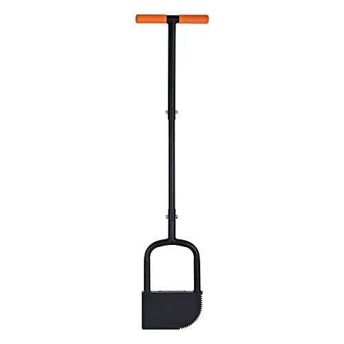 BARAYSTUS Sägezahn Kantenschneider Rasenwerkzeug, Langstieliges Unkrautabzieher für Rasenkanten, Halbmond-Sägezahnkantenschneider, Height Adjustable Garden Edger Tool