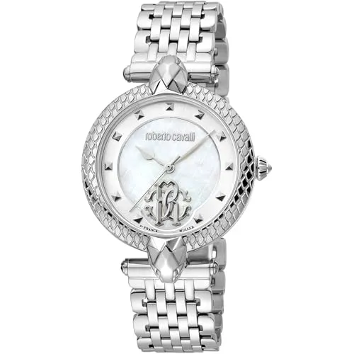 Produktbild Roberto Cavalli by Franck Muller Damen Analog Quarz Uhr mit Edelstahl Armband RV1L130M0041
