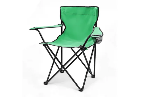 Spetebo Campingstuhl Campingstuhl mit Getränkehalter - lime grün (Stück, 1 St), Camping Strand und Garten Klappstuhl mit Tragetasche