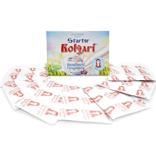 Bolgari Joghurtferment probiotisch. Joghurtpulver zum selbermachen. Joghurtkulturen lactobacillus bulgaricus & Lactobacillus rhamnosus. 7 Beutel Joghurt natur. Starterkultur für joghurtbereiter (1)