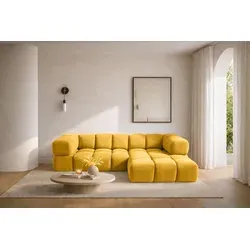 Kaiser Möbel Ecksofa AVERRO, Bluvel Gold, L-Form in gold von Kaiser Möbel