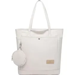 JANSBEN Damen Shopper Handtasche Groß Beige Polyester Tote Bag mit Kleingeldbörse - Beige