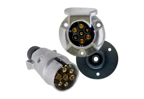 Impulse Innovation Steckdose Anhängersteckersatz, 7-polig, 12V, Aluminium, Stecker & Steckdose