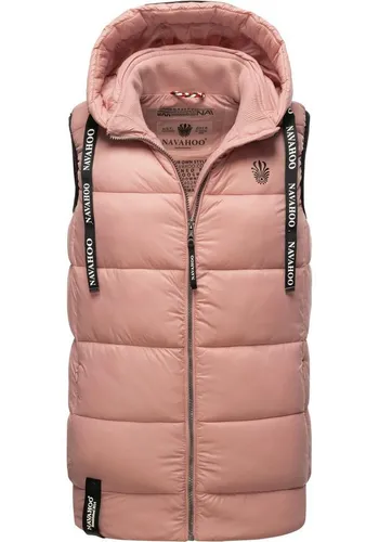Navahoo Damen Steppweste B860 - Leichte Übergangsjacke in Puder-Rosa - Funktionsjacken mit weichem Obermaterial und stylishen Details, ideal für den Frühling und Übergangszeiten. Praktische Taschen mit versteckten Reißverschlüssen.