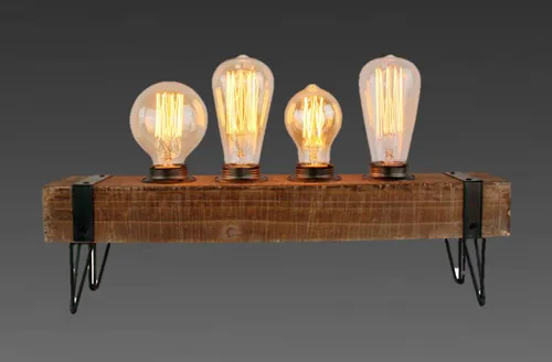 Brilliant Vintage Holzlampe Tischlampe Leuchte Lampe Natur Tischleuchte 93723/76