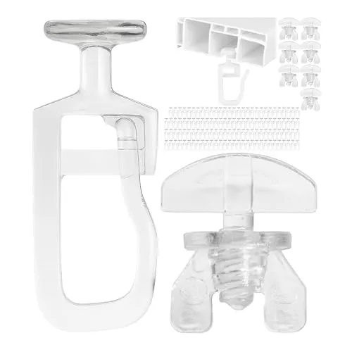 Gardinengleiter für Innenlaufschienen, 128 Stück, mit Ø 9 mm Flachkopf, Set mit 8 Gardinen Feststeller, in Klar, Faltengleiter für Vorhangschiene, Gardinenschiene, Vorhang Rollgleiter, Gardine Gleiter