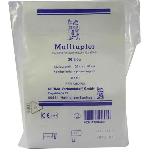 MULLTUPFER 20x20 cm pflaumengroß steril 30 St