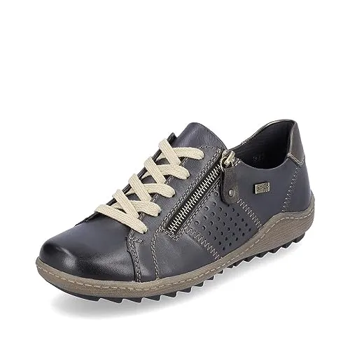 Remonte Damen Sneaker R1437, Frauen Schnürschuhe,lose Einlage,wasserabweisend,remonteTEX,Low-tie,schnürer,Halbschuhe,Schnuerer,blau Kombi (14),41 EU