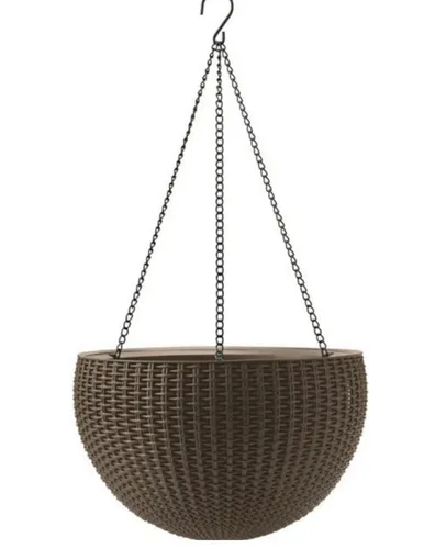 Keter Blumentopf Hanging Sphere, Rund Strickmuster, 8.6L, Dunkelbraun