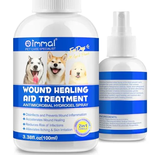 Hundewundheilungsspray, Wundheilung Und Hautpflege, Verhindert Wundentzündungen Und Infektionen, Reduziert Juckreiz Und Hautirritationen 100Ml (Hunde)